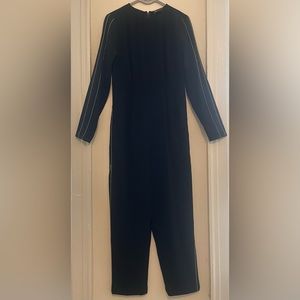 Long-sleeve jumpsuit, black with silver bead detailing, Marks & Spencer UK